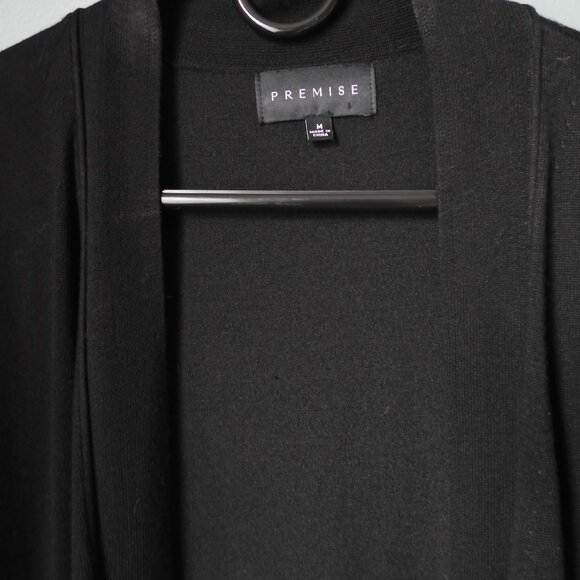 Premise Black Long Cardigan Sweater w/Pockets - Size Medium - Picture 4 of 7
